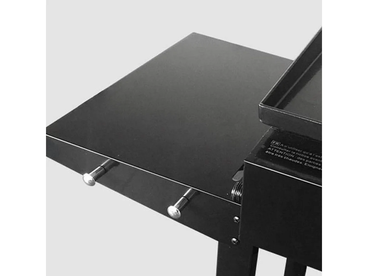 Gasgrill MERIDA 4 Brenner emaillierter Stahl 75x35 cm auf schwarz lackiertem Wagen mit Stauraum