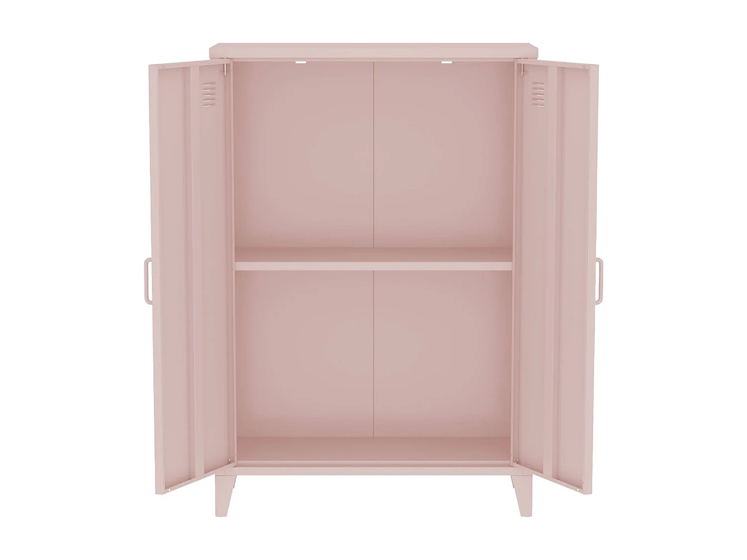 Lot de 2 commodes/armoires métal 2 portes Soho rose. casiers. L 75 x P 33 x H 110 cm