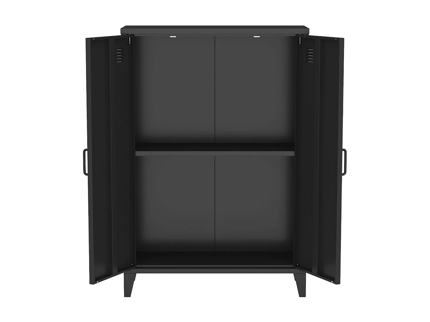 Lot de 2 commodes/armoires métal 2 portes Soho noir. casiers. L 75 x P 33 x H 110 cm