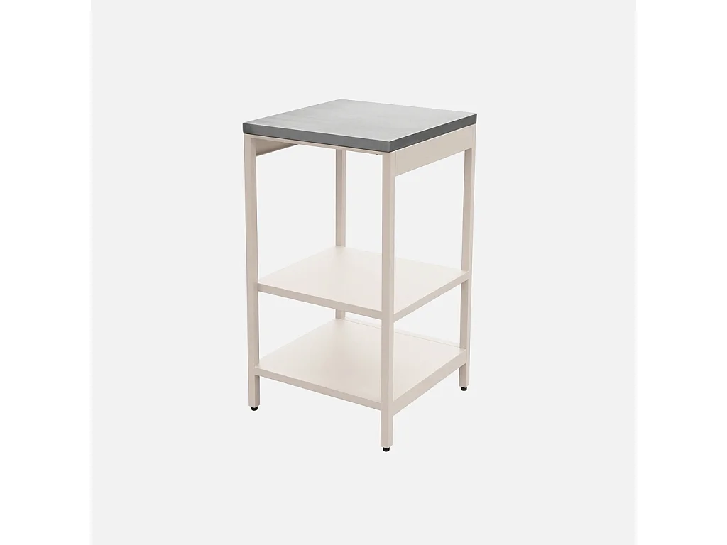 Cocina de exterior de acero con 2 estantes, 49cm beige