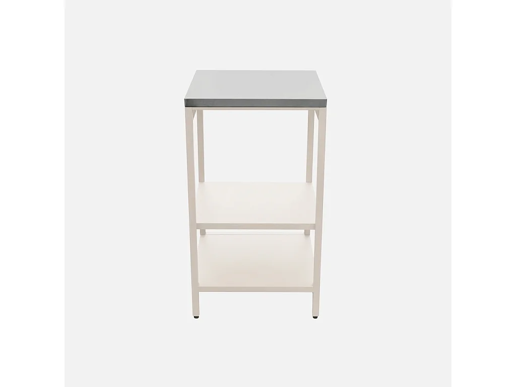 Cocina de exterior de acero con 2 estantes, 49cm beige