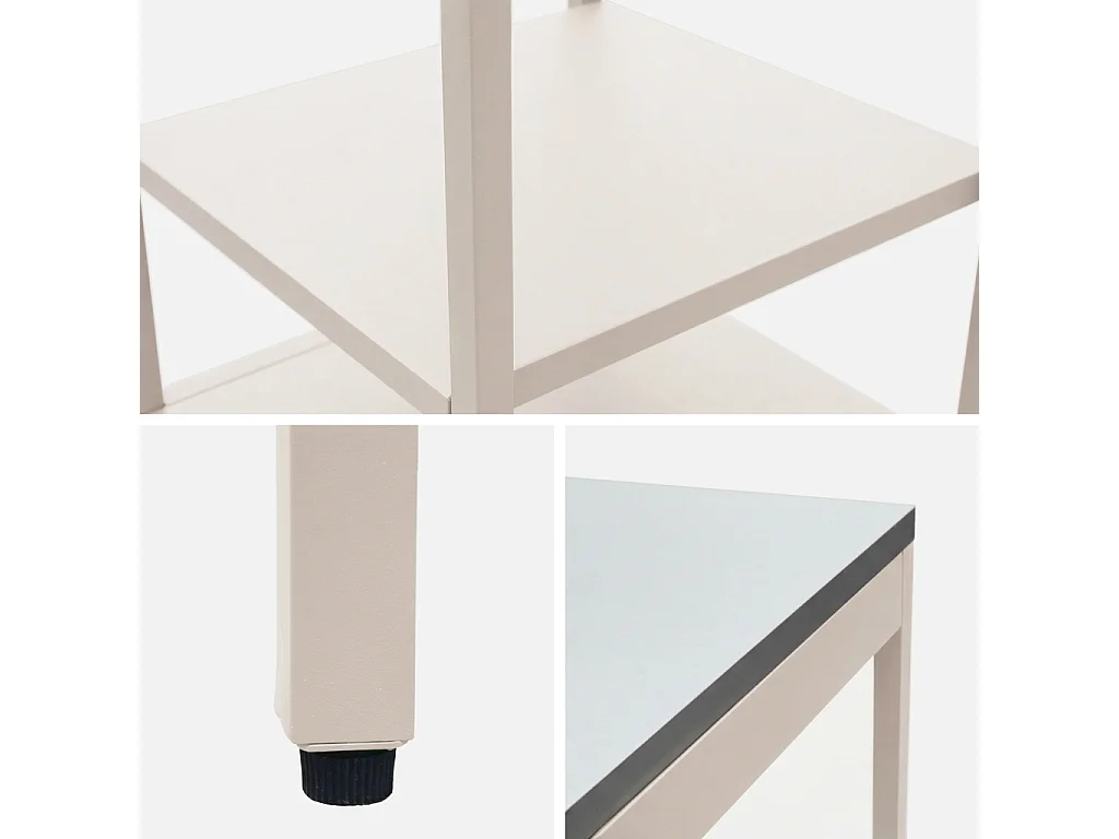 Cocina de exterior de acero con 2 estantes, 49cm beige