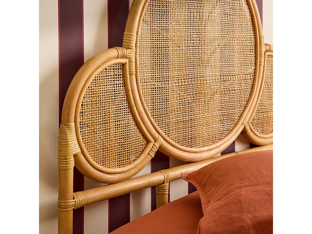Tête de lit exotique rotin naturel chambre enfant 90 x 100 cm - Lior