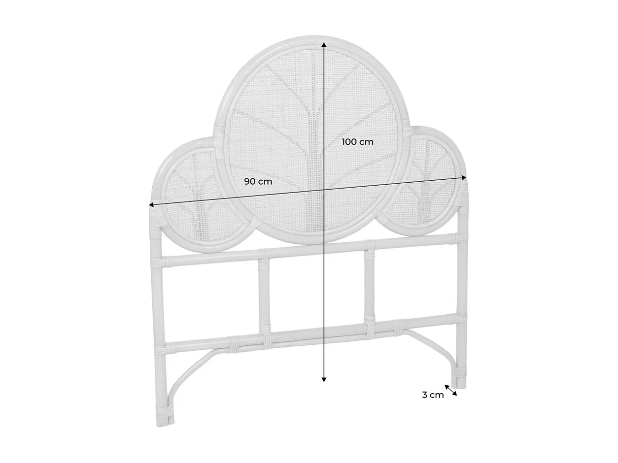 Tête de lit exotique rotin naturel chambre enfant 90 x 100 cm - Lior
