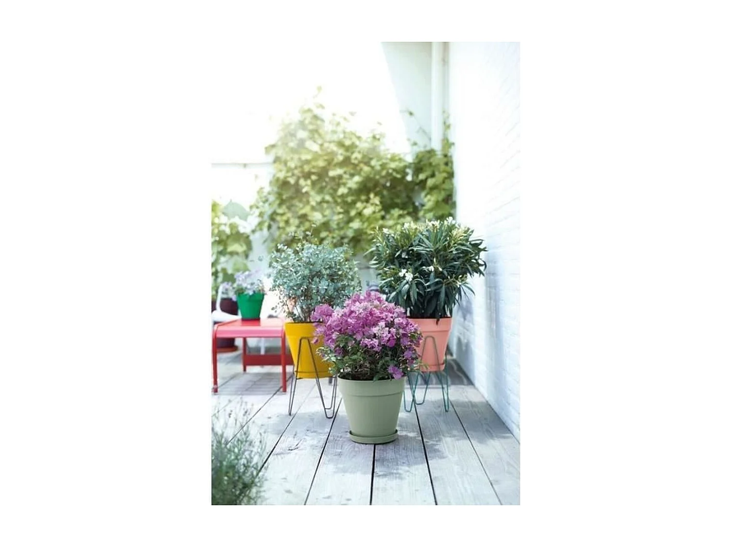 Maceta LOFT URBAN Redonda - Plástico - Perforada - Tanque - Con Ruedas - Ø 40 - Verde