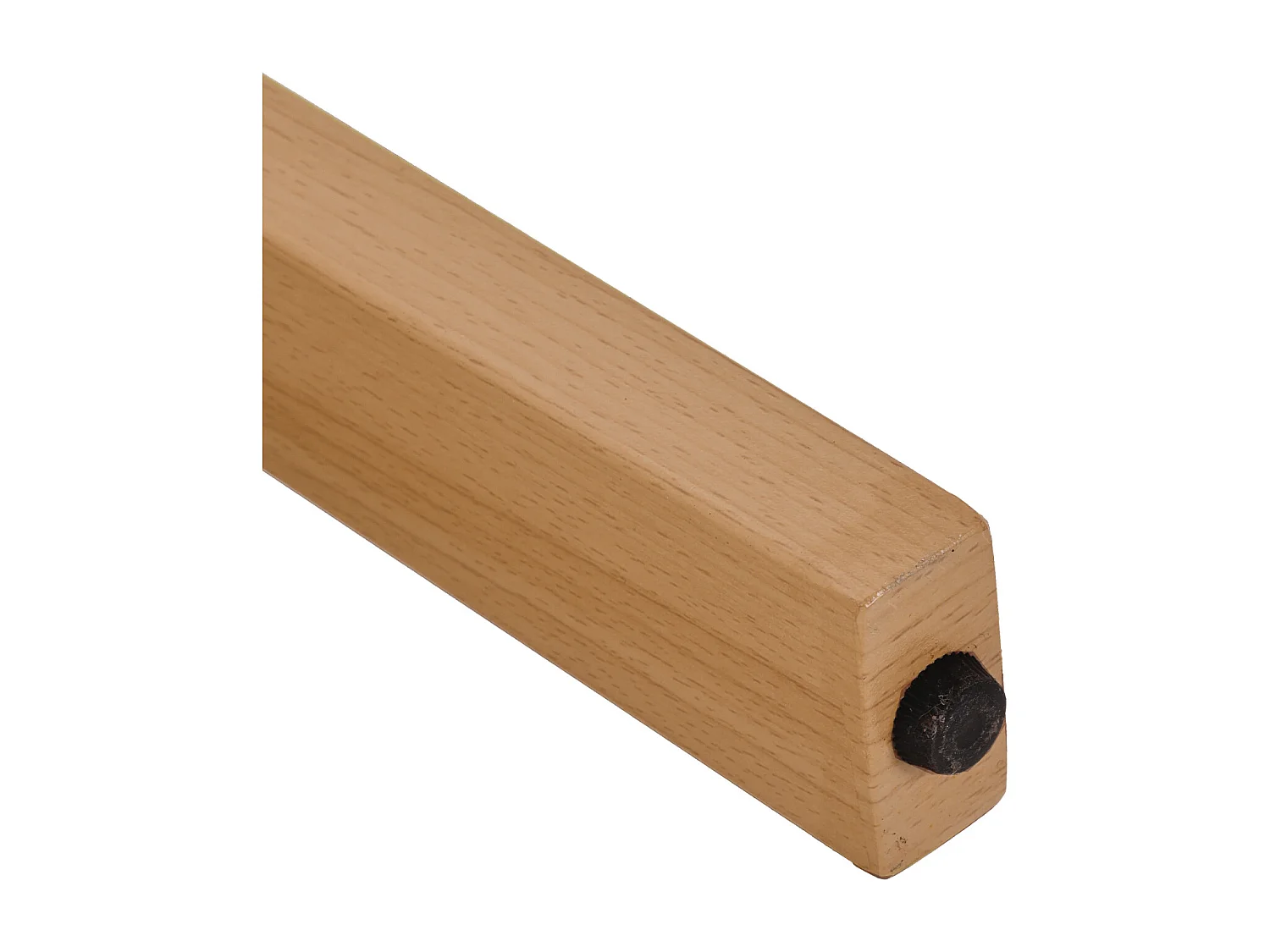 Set aus 6 gepolsterten Esstischstühlen - aus Flanellstoff - Eisenfüße in Holzoptik - beige + Natur