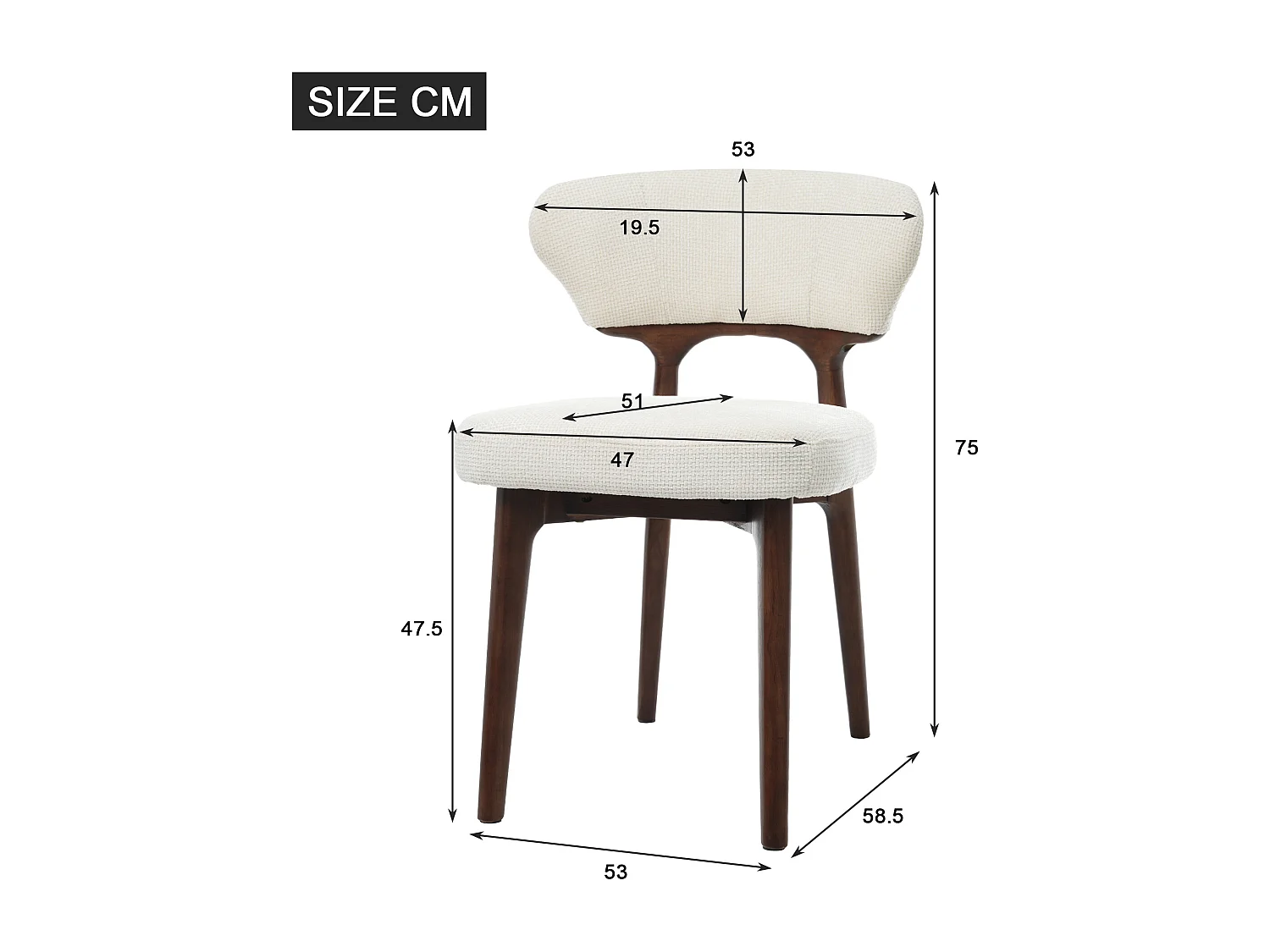 Set aus 2 Stühlen - Gestell aus Massivholz - Bezug aus Samt - Dicke Sitz- und Rückenkissen - Hellbeige