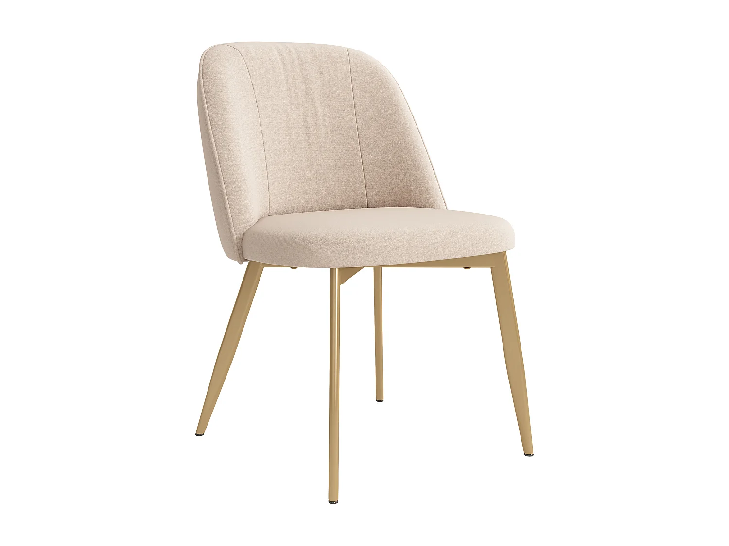 Set aus 2 modernen Stühlen - Bequeme Rückenlehne - Metallfüße - Bezug aus Samt - Beige