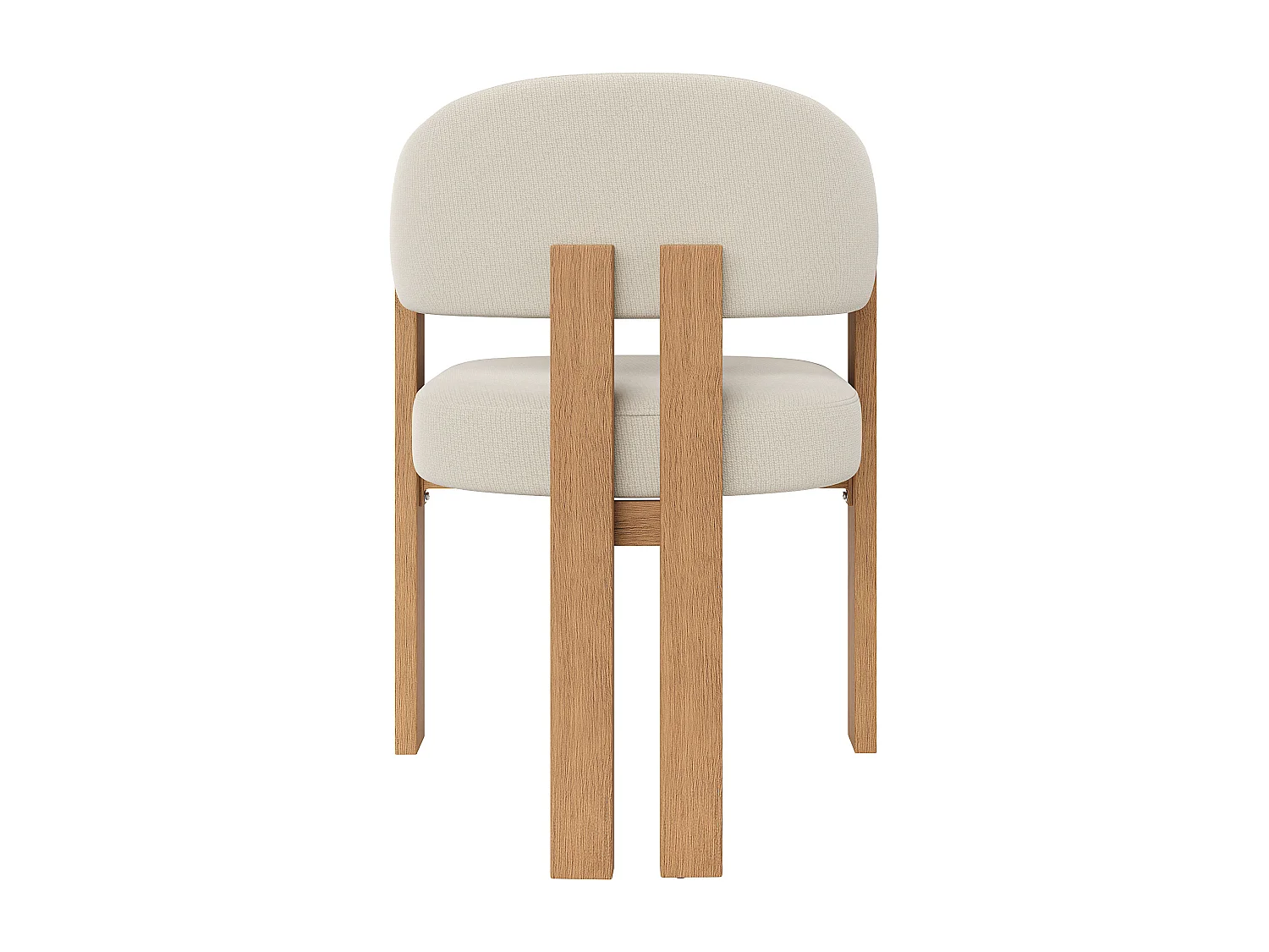 Lot de 2 Chaise de salle à manger rembourrées - en tissu en flanelle - pieds en fer à l'aspect bois - beige + Naturel