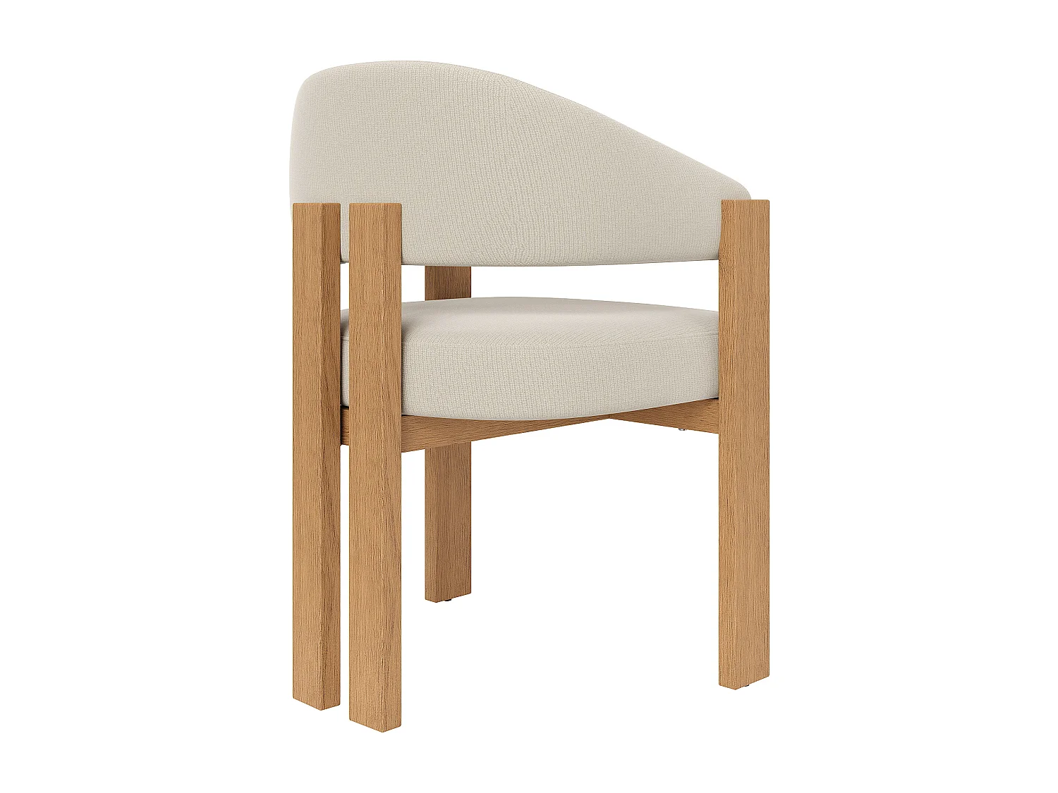 Lot de 2 Chaise de salle à manger rembourrées - en tissu en flanelle - pieds en fer à l'aspect bois - beige + Naturel