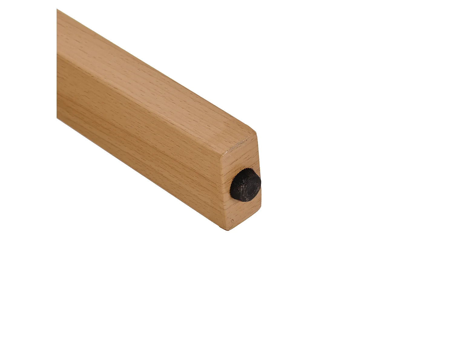 Lot de 2 Chaise de salle à manger rembourrées - en tissu en flanelle - pieds en fer à l'aspect bois - beige + Naturel