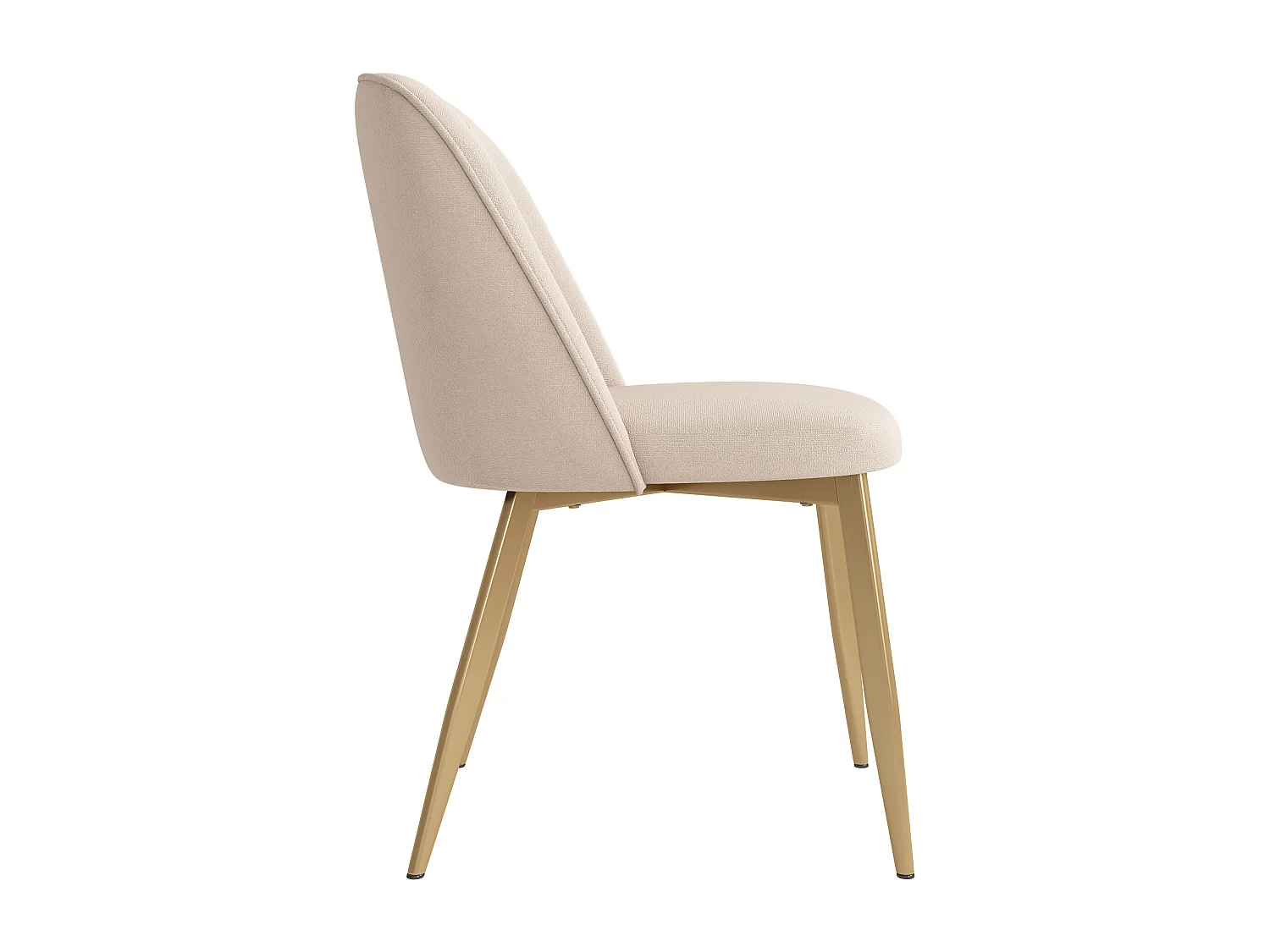 Set aus 6 modernen Stühlen - Bequeme Rückenlehne - Metallfüße - Bezug aus Samt - Beige