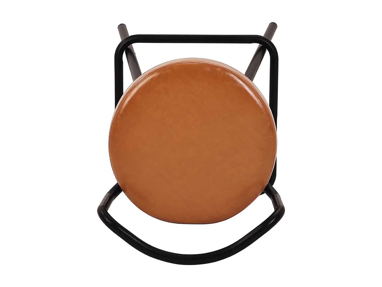 Lot de 4 tabourets de bar rembourrés - cuir PU imperméable - avec dossier et repose-pieds - structure en métal - Style rétro - marron