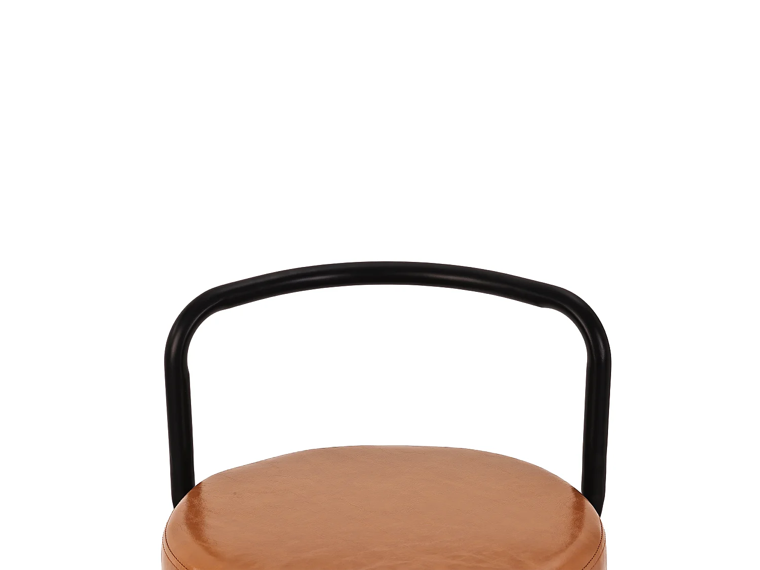 Lot de 4 tabourets de bar rembourrés - cuir PU imperméable - avec dossier et repose-pieds - structure en métal - Style rétro - marron