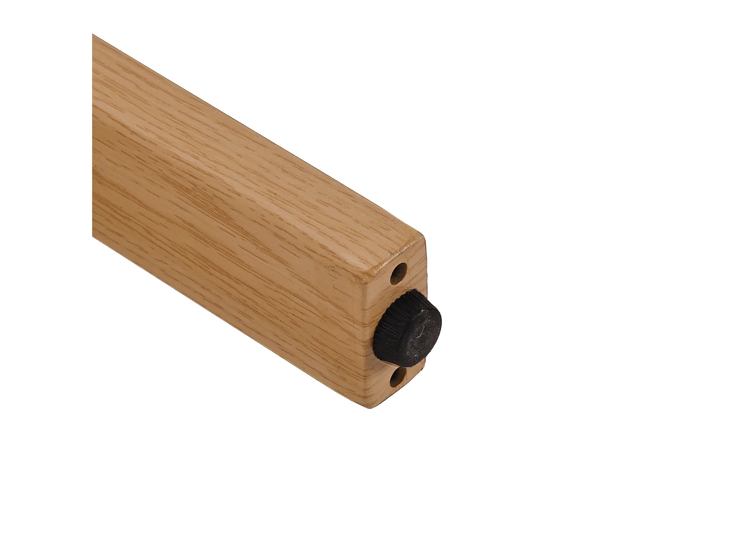 Set aus 2 gepolsterten Esstischstühlen - aus Flanellstoff - Eisenfüße in Holzoptik - beige + Natur