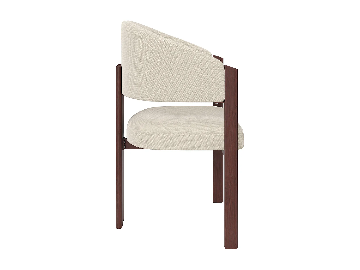 Set aus 2 gepolsterten Esstischstühlen - aus Flanellstoff - Eisenfüße in Holzoptik - beige