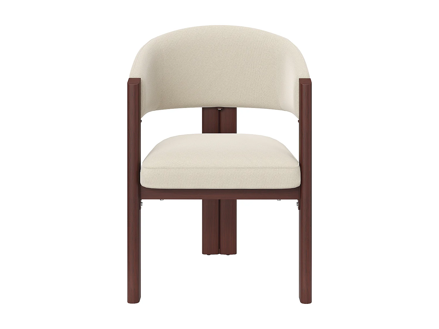 Set aus 2 gepolsterten Esstischstühlen - aus Flanellstoff - Eisenfüße in Holzoptik - beige