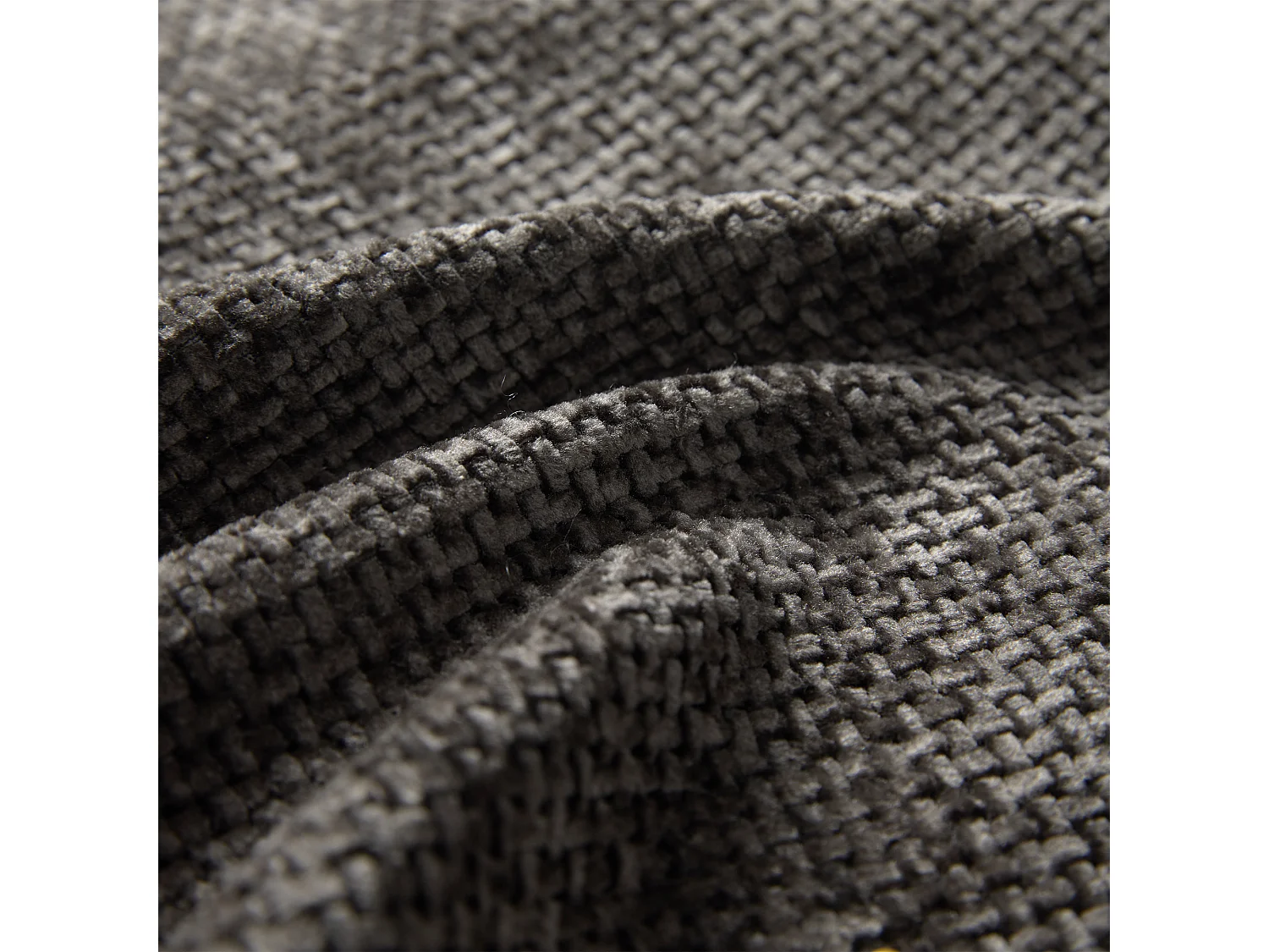 Canapé d'angle en L - 5 places - avec porte-gobelets - ports USB + USB-C - Tissu chenille - avec coussins - gris