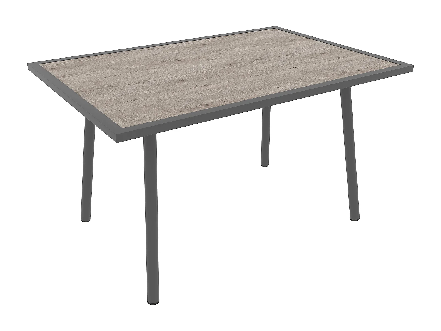 Saloon Ogrodowy Jadalniany w Kształcie L 7-8 Osób - Stół ze Szklanym Blatem w Stylu Drewna, Kanapa i 2 Fotele z Plecionego Sznurka - Stal i Poliester - Szary