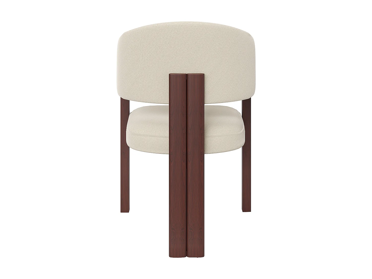Set aus 6 gepolsterten Esstischstühlen - aus Flanellstoff - Eisenfüße in Holzoptik - beige
