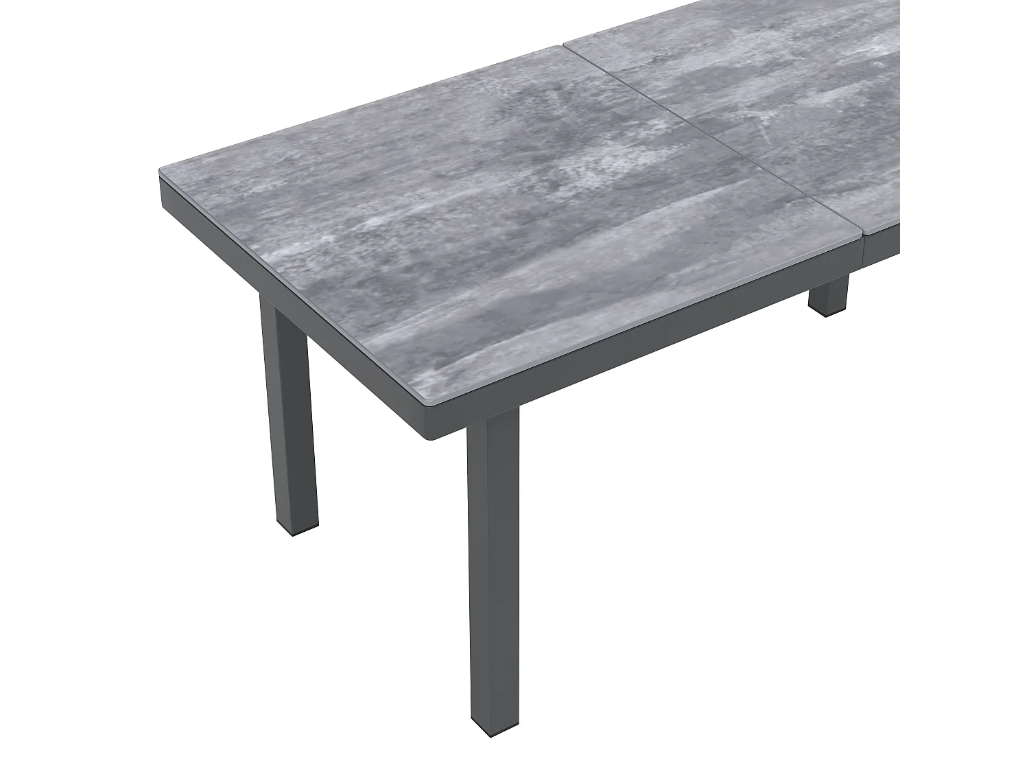 XL Tuinsalon 8 Personen - Hoek Eetgroep met Grote Tafel en Bank - Handgevlochten Koord - Gegalvaniseerd Staal en Glas - Antracietgrijs