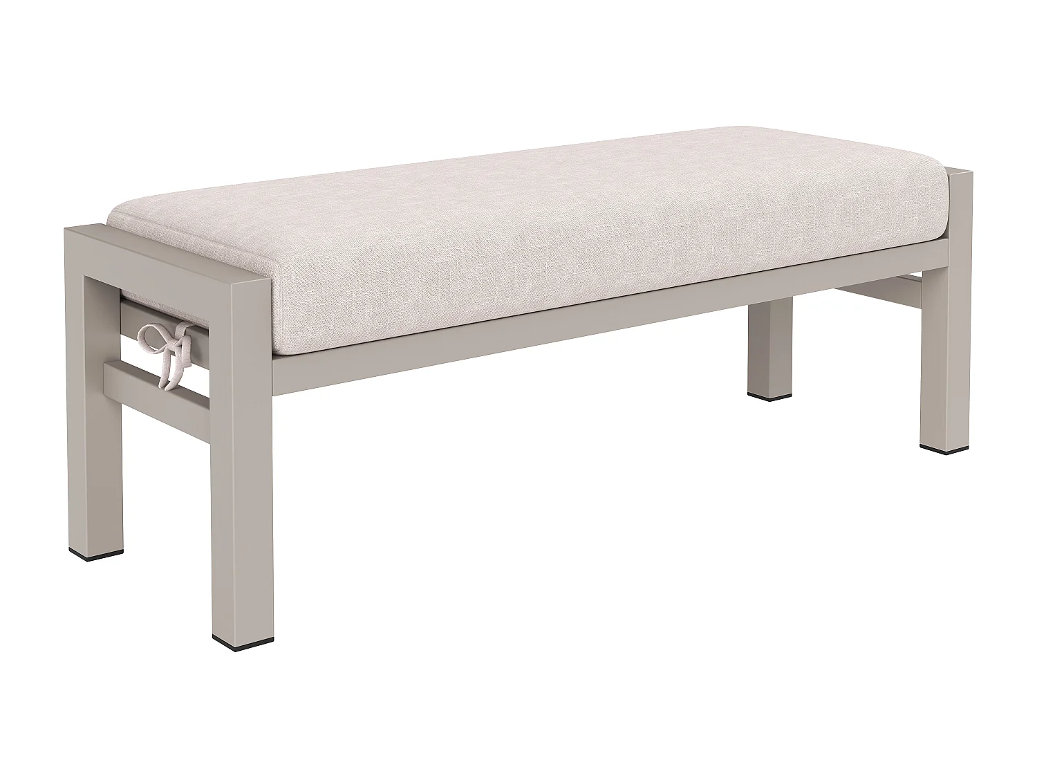 Salon de Jardin XL 8 Places - Ensemble Repas d'Angle avec Grande Table et Banc - Corde Tressée à la Main - Acier Galvanisé et Verre - Khaki