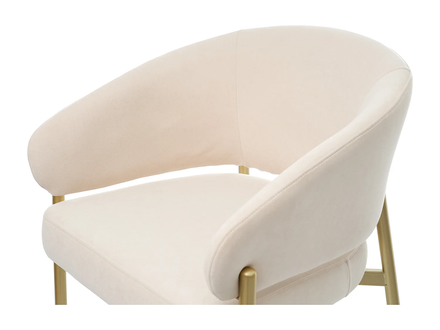 Set di 2 sedie - Stile moderno - Cuscini di seduta imbottiti - Piedi in metallo - Tessuto velluto - Beige