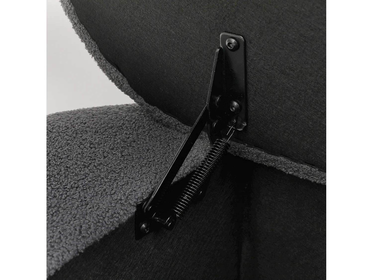 Canapé 1 place - Méridienne de rangement 134 cm - Dossier ondulé - Tissu polaire effet peluche - Coussin d'assise - Gris