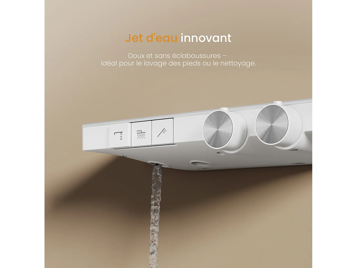 EMKE Thermostatische Doucheset Sedal-cartouche Glazen Planchet Regendouche 36x24cm Handdouche 4 Standen Wit