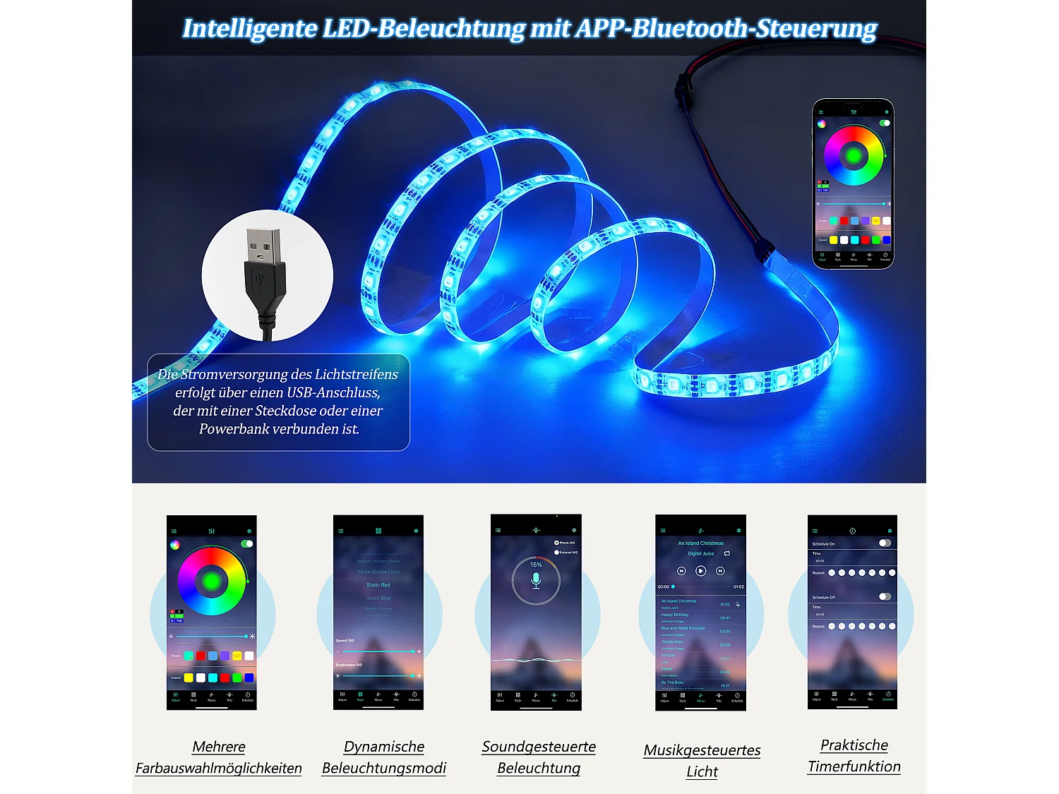 Hochglänzender Lack-Beistelltisch 100 x 50 x 35 cm - mit LED-Beleuchtung - durchbrochenes Design - MDF - weiß