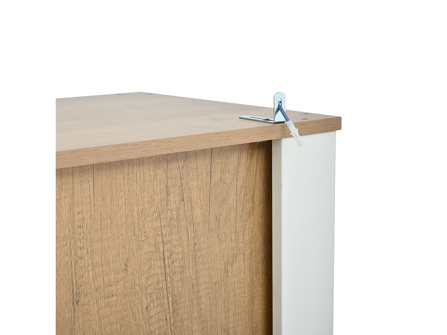 Hohe Vitrine 70x40x188 cm - mit LED-Beleuchtung - 2 Türen und 6 Regale - höhenverstellbare Einlegeböden - Spanplatten - Weiß