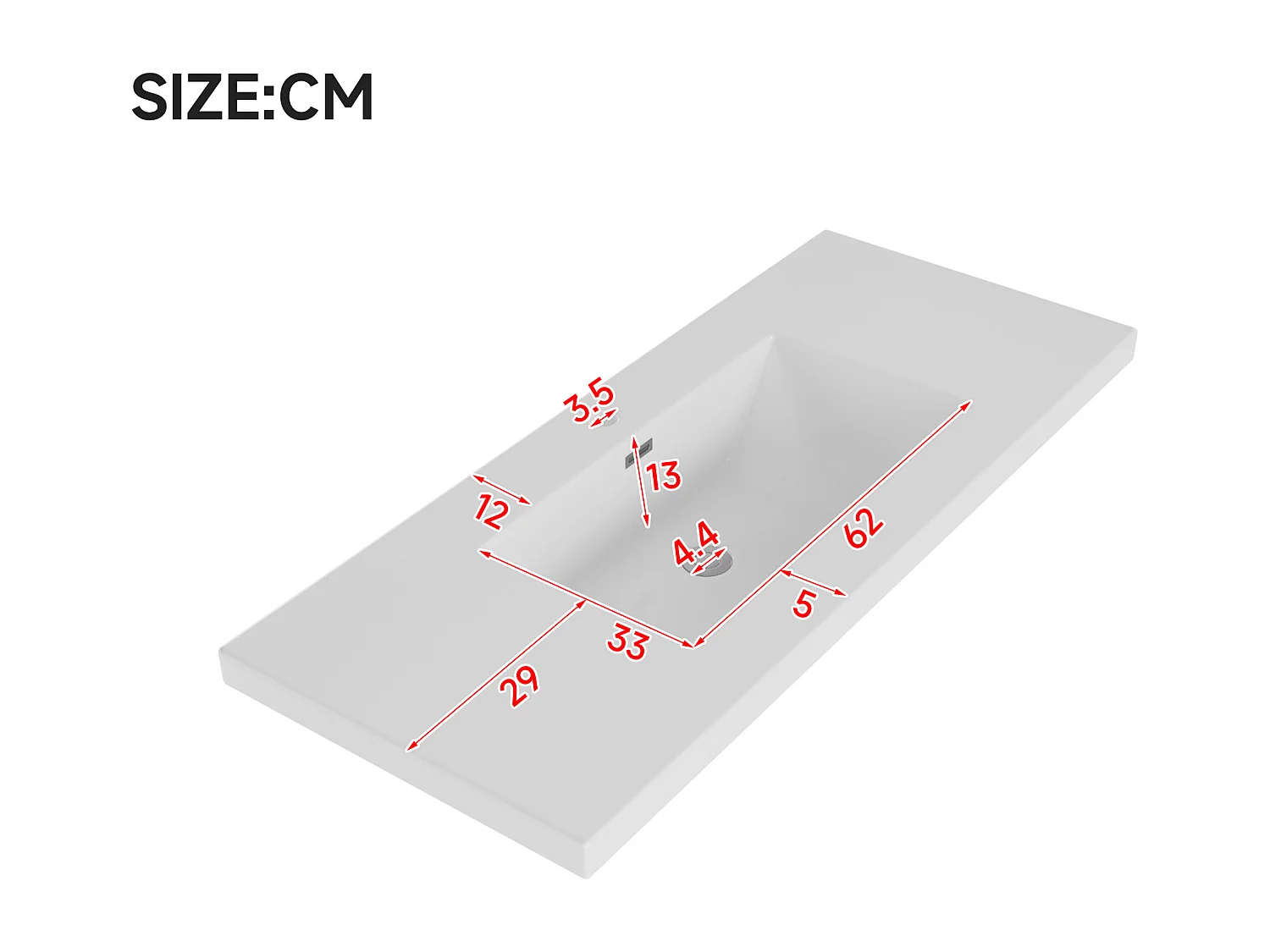 Meuble vasque de salle de bain - 120 x 50 x 86.5 cm - finition laquée - avec 4 tiroirs + portes + vasque en résine - MDF - blanc