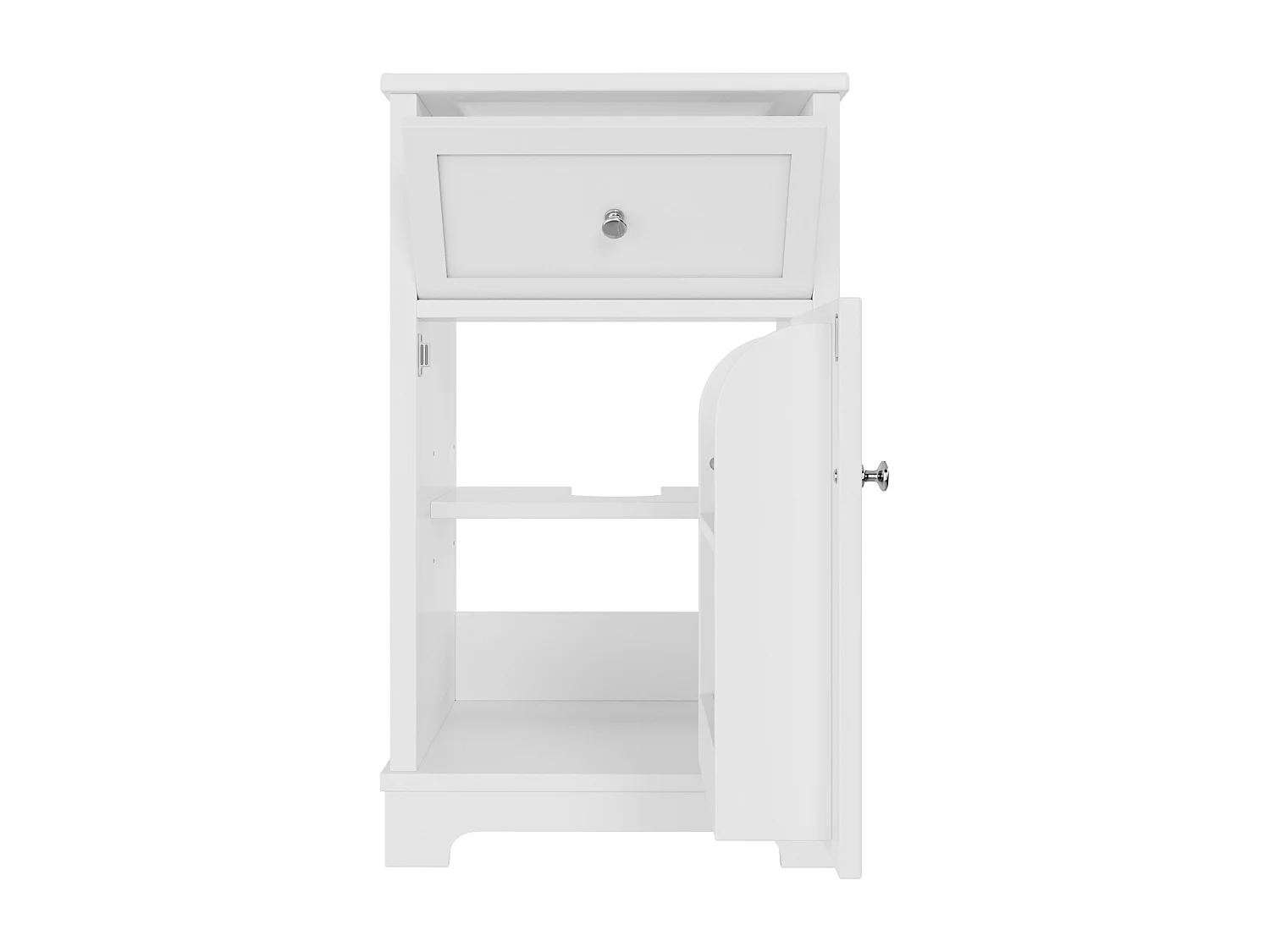 Meuble vasque de salle de bain - 51 x 46 x 87 cm - finition laquée - avec tiroir + porte de rangement + vasque - MDF - blanc