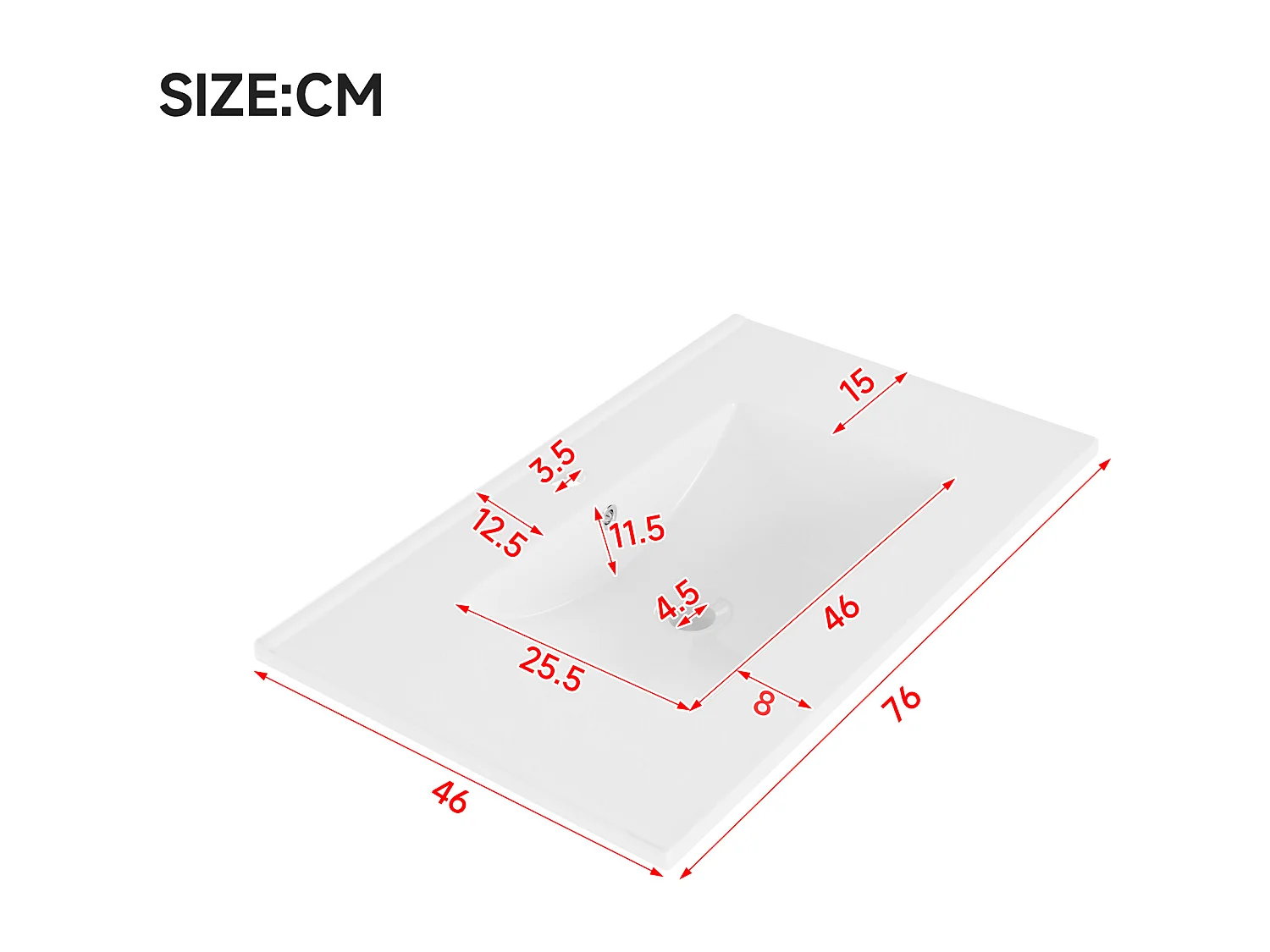 Meuble vasque de salle de bain - 76 x 46.5 x 85.5 cm - finition laquée - avec tiroirs + porte + vasque - MDF - noir