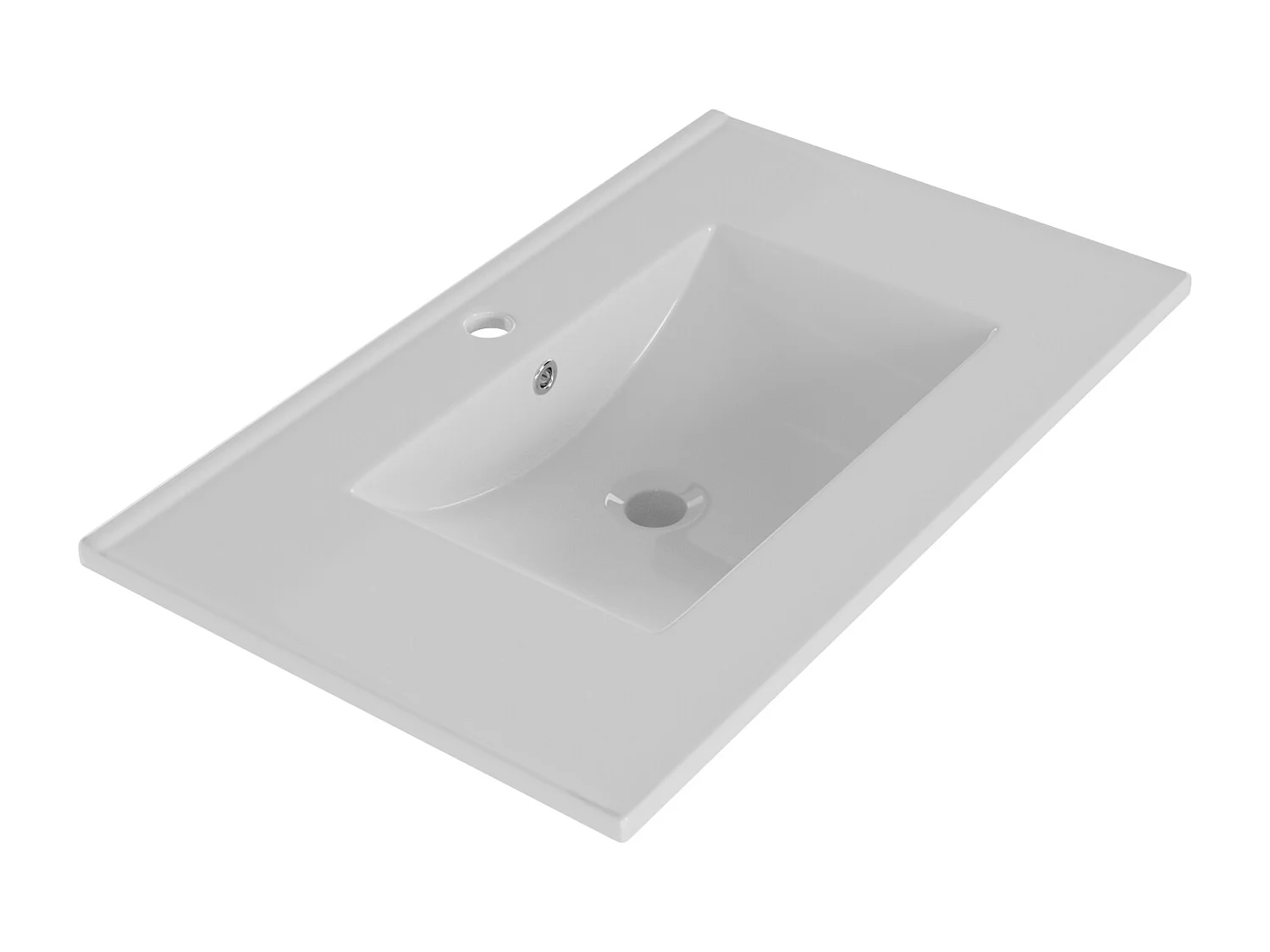 Meuble vasque de salle de bain - 76 x 46.5 x 85.5 cm - finition laquée - avec tiroirs + porte + vasque - MDF - noir