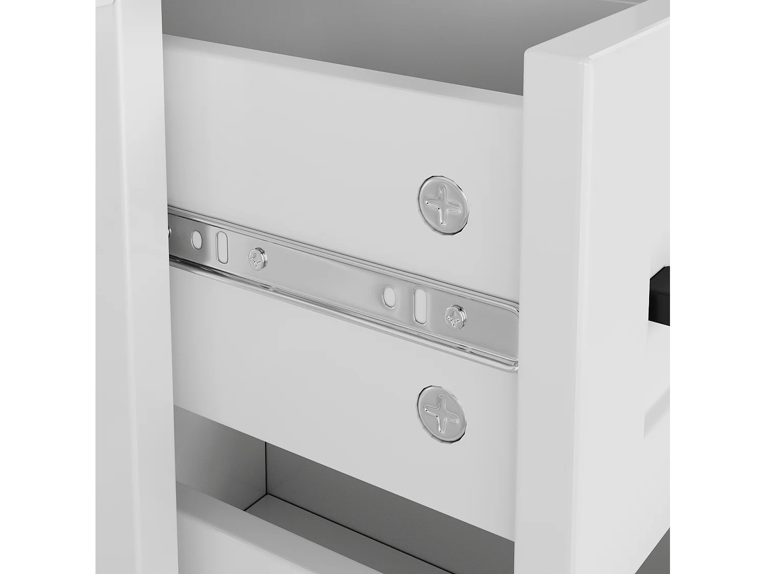 Meuble vasque de salle de bain autoportant - 76 x 46 x 90 cm - avec 4 tiroirs + portes + lavabo en céramique - MDF - blanc