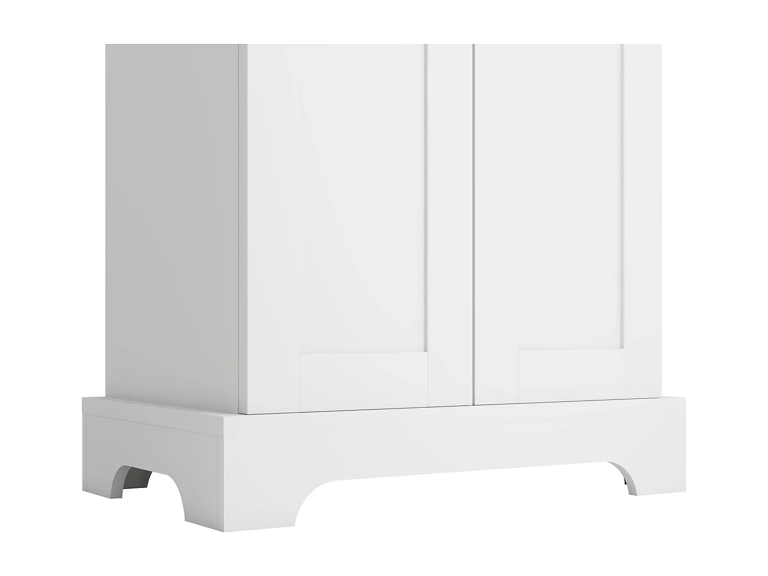 Badkamermeubel 56x40x170 cm - Vochtbestendige afwerking - 2 deuren, 4 planken - Verstelbare planken - MDF - Wit