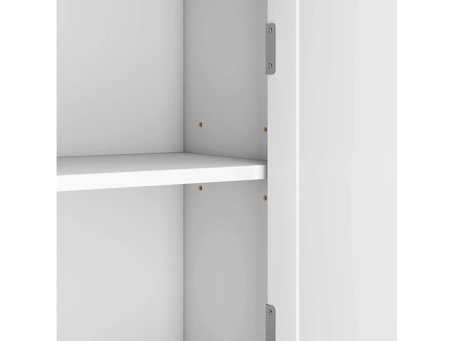 Badezimmerschrank 56x28x167,3 cm - 2 Türen und 1 Schublade - Lackierte Oberfläche - Höhenverstellbare Einlegeböden - MDF - Weiß