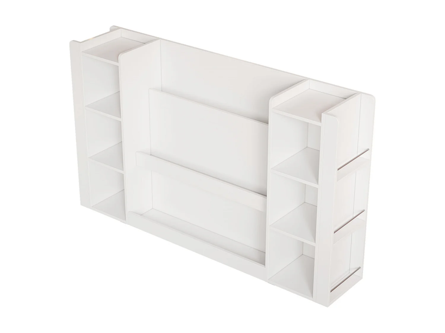 Kinderregal mit Stauraum - 140x30x95 cm - Mehrere Regale - Kinder-Schrank/Bücherregal - MDF - Weiß