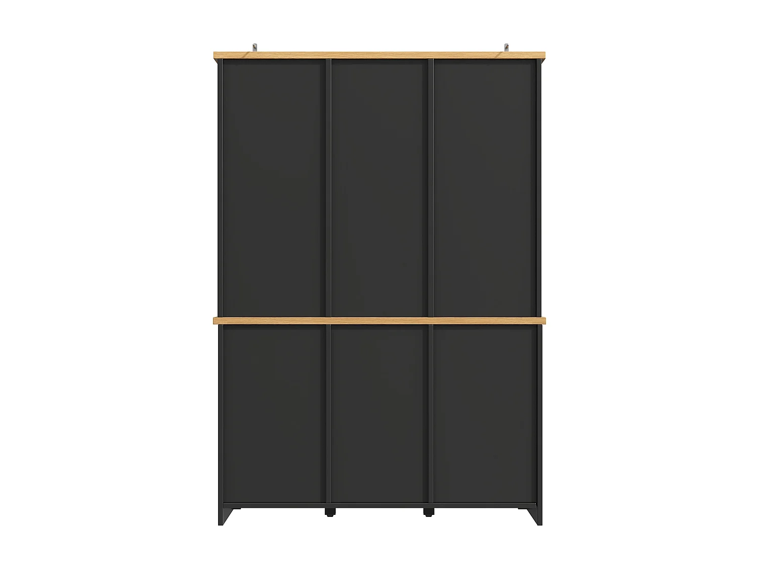 Buffet haut de cuisine - 120 x 40 x 185 cm - avec 5 tiroirs + 4 portes + étagères + casier à vin - MDF - noir
