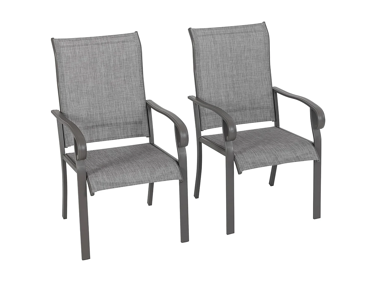 Lot de Chaises de Patio 2 Pièces pour L'extérieur, Tissu Textilène, Cadre en Fer Pulvérisé