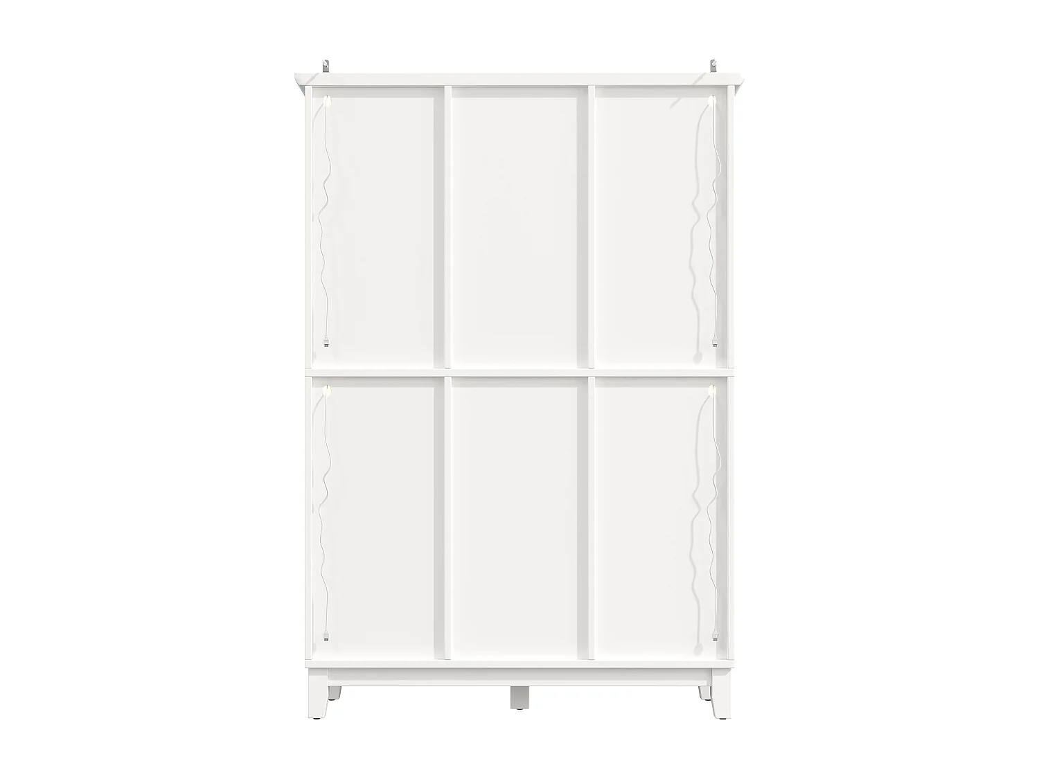 Buffet haut de cuisine moderne - 180.5 x 40 x 120 cm - avec 3 tiroirs + porte-verres + cave à vin + Leds - MDF - blanc