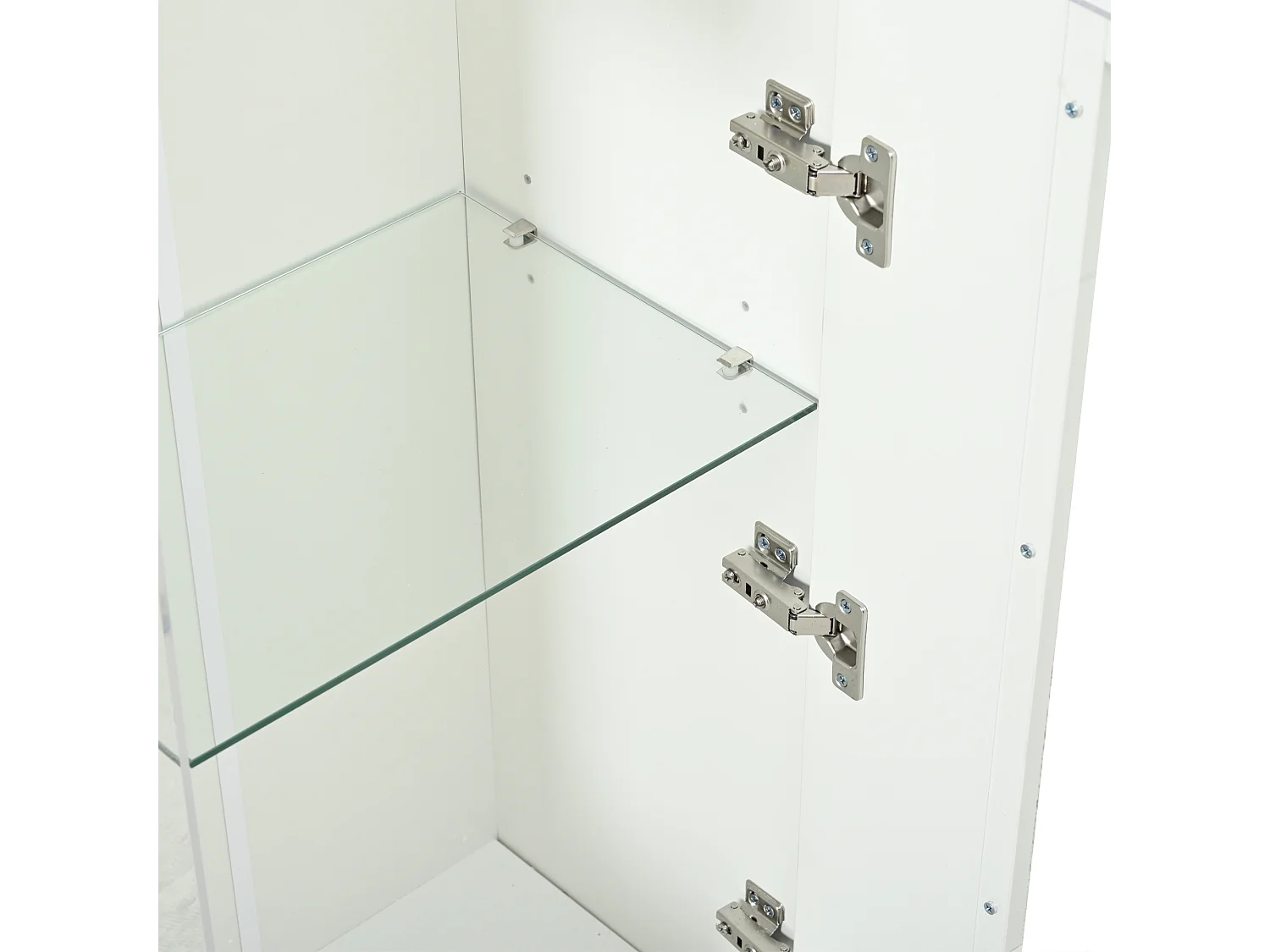 TV-Möbel-Set 3-teilig - TV-Schrank+Vitrine+Wandregal - Großer Stauraum - Hochglanz-Finish - Weiß