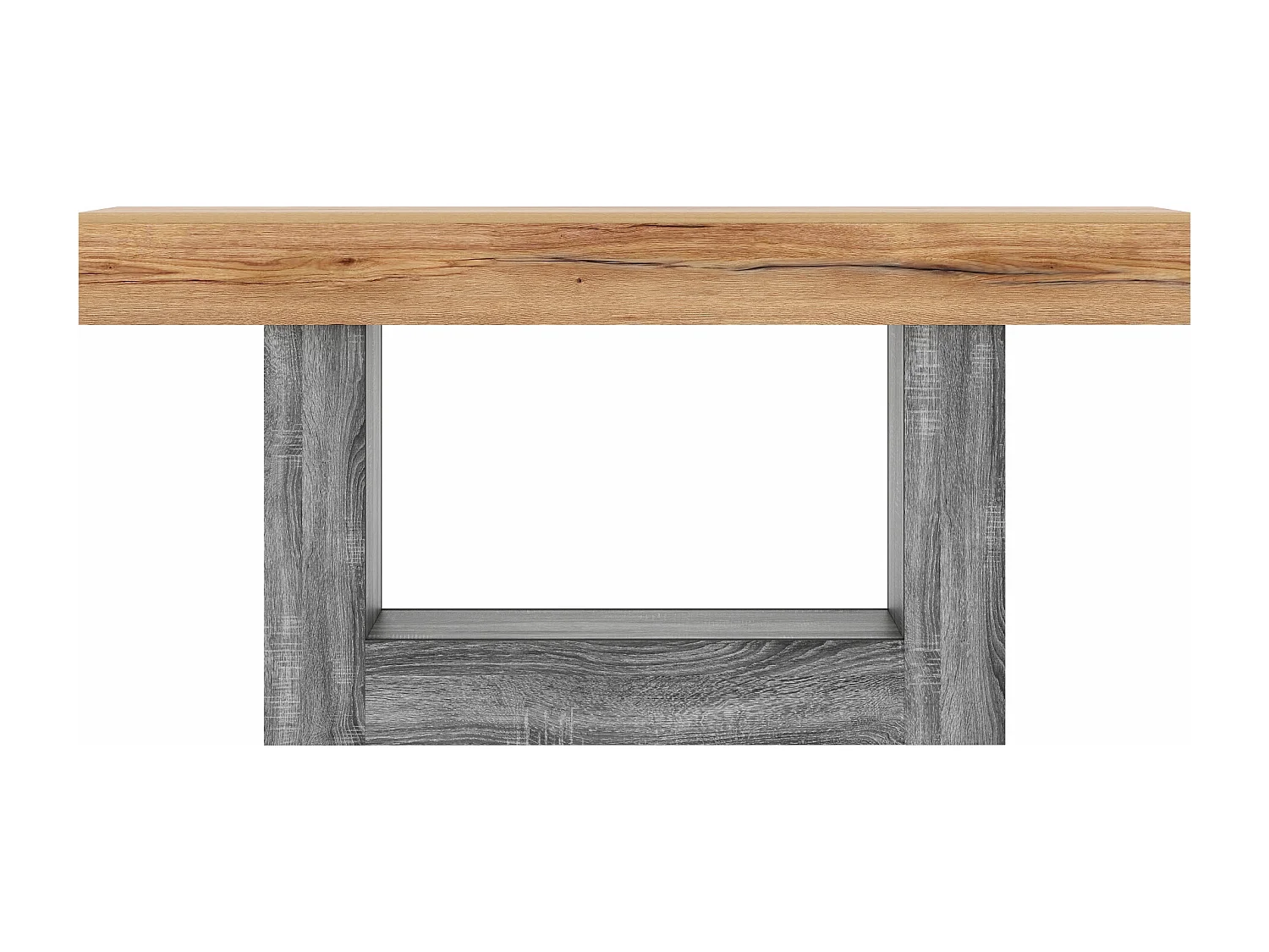 Beistelltisch/Eingangs-Konsole 160x30x82,5 cm - Robuste Platte - Stauraum - Spanplatten - Natur