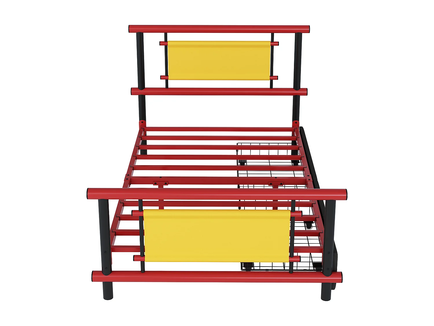 Metalowa rama łóżka dziecięcego - 90 x 200 cm - z szufladami - konstrukcja stalowa - metal - wielokolorowa