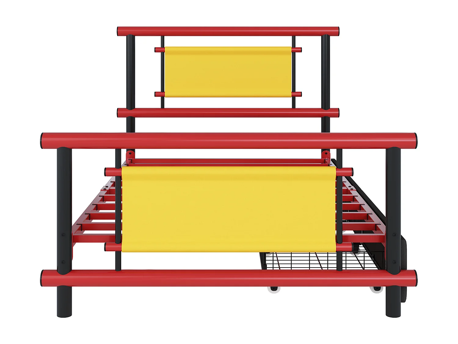 Metalowa rama łóżka dziecięcego - 90 x 200 cm - z szufladami - konstrukcja stalowa - metal - wielokolorowa