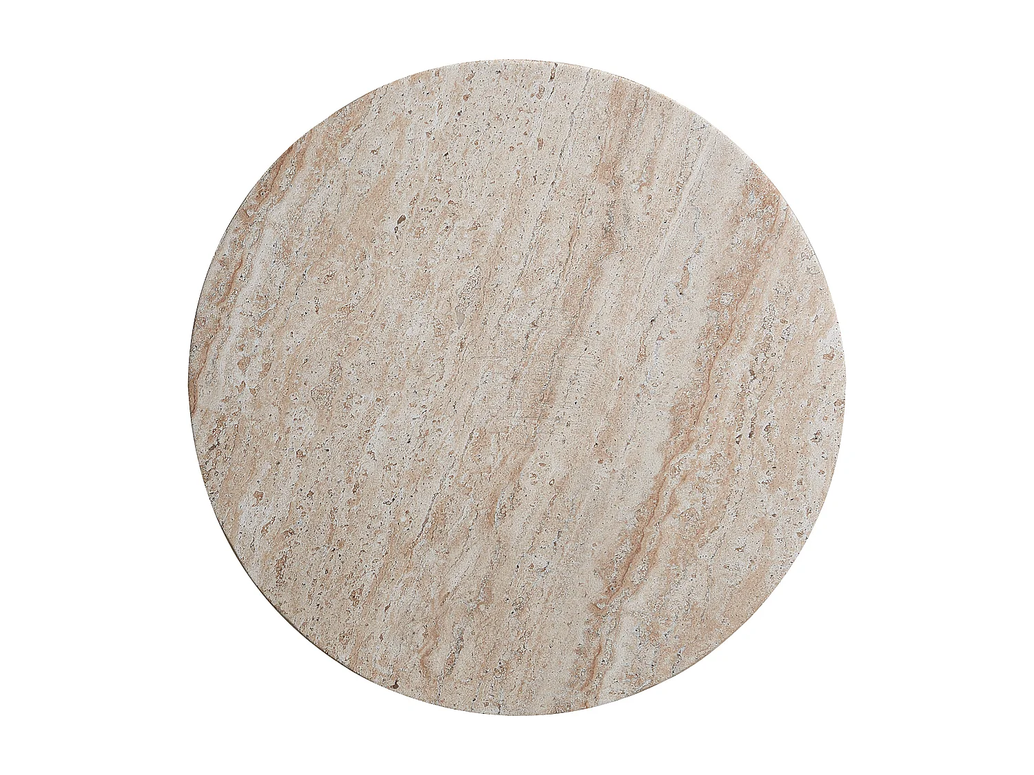 Bout de Canapé de Jardin Design en MgO - Table d'Appoint Sablier Aspect Travertin Naturel - Beige