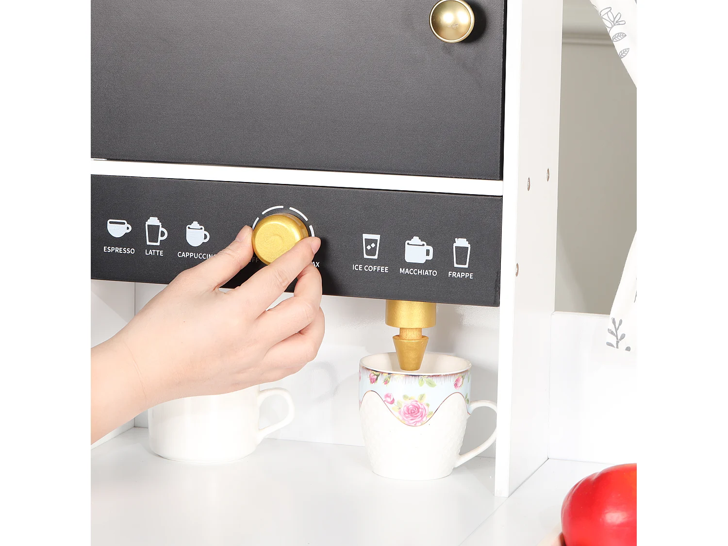 Cuisine Enfants en bois 90x60x105cm - cuisine entièrement équipée - Jouet d’Imitation pour 3 Ans+ (Blanc+Violet)