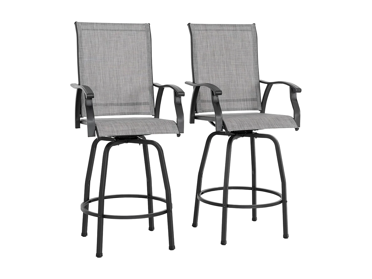 Tabourets De Bar Pivotants D Extérieur Lot De 2 Gris