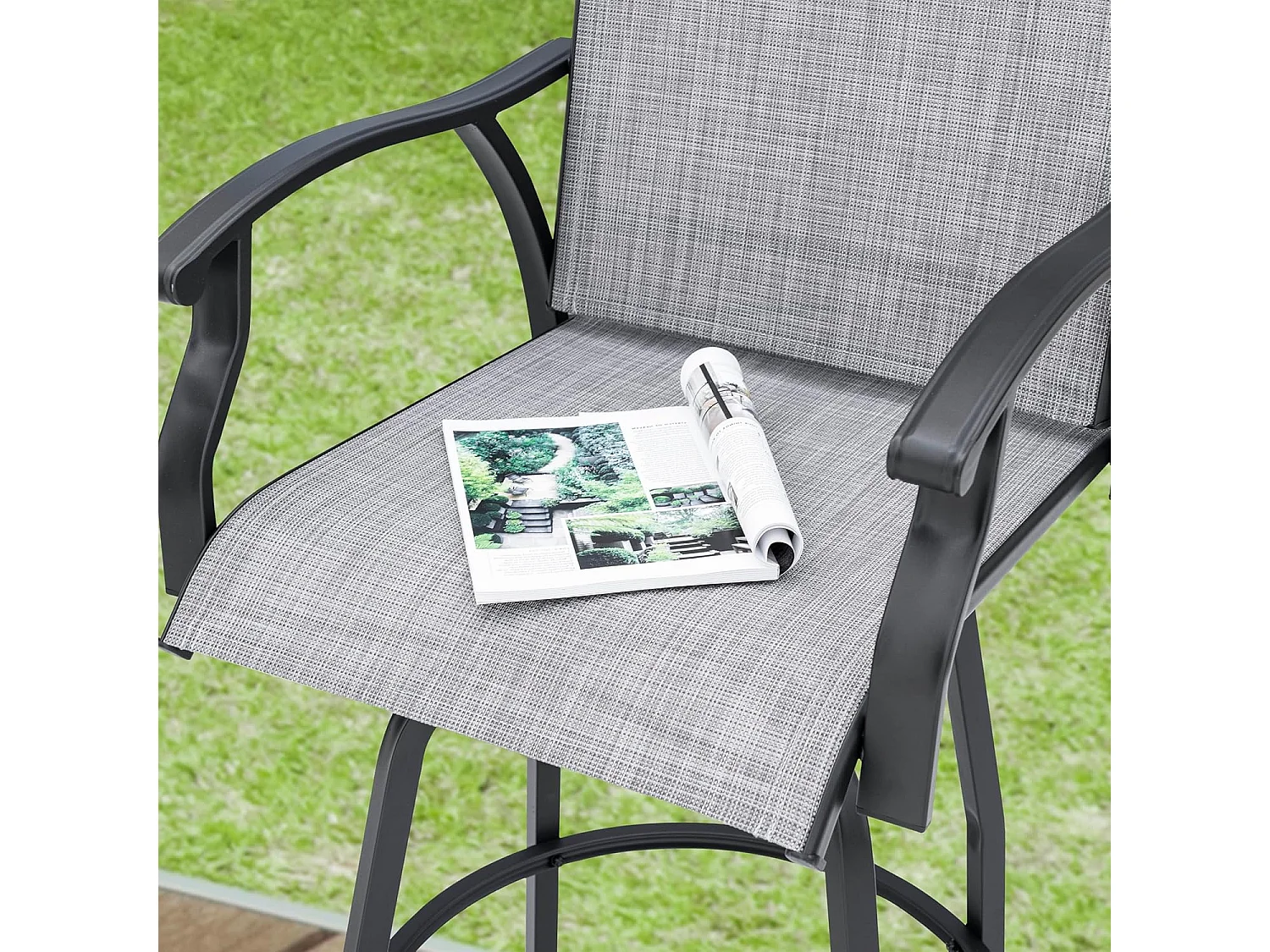 Tabourets De Bar Pivotants D Extérieur Lot De 2 Gris